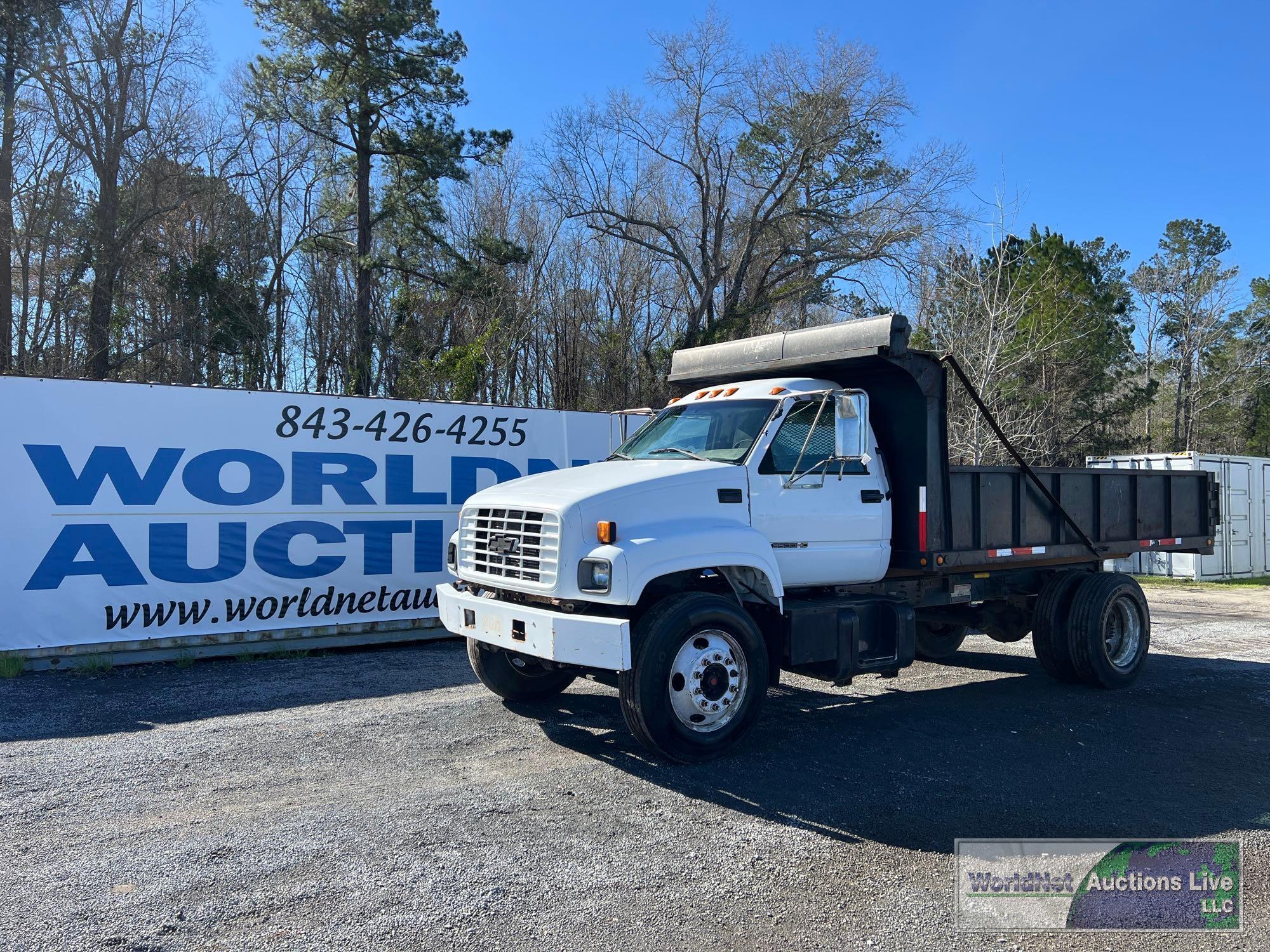 2000 CHEVROLET C7500 FLAT BED DUMP TRUCK, VIN # 1GBJ7H1C4YJ517027