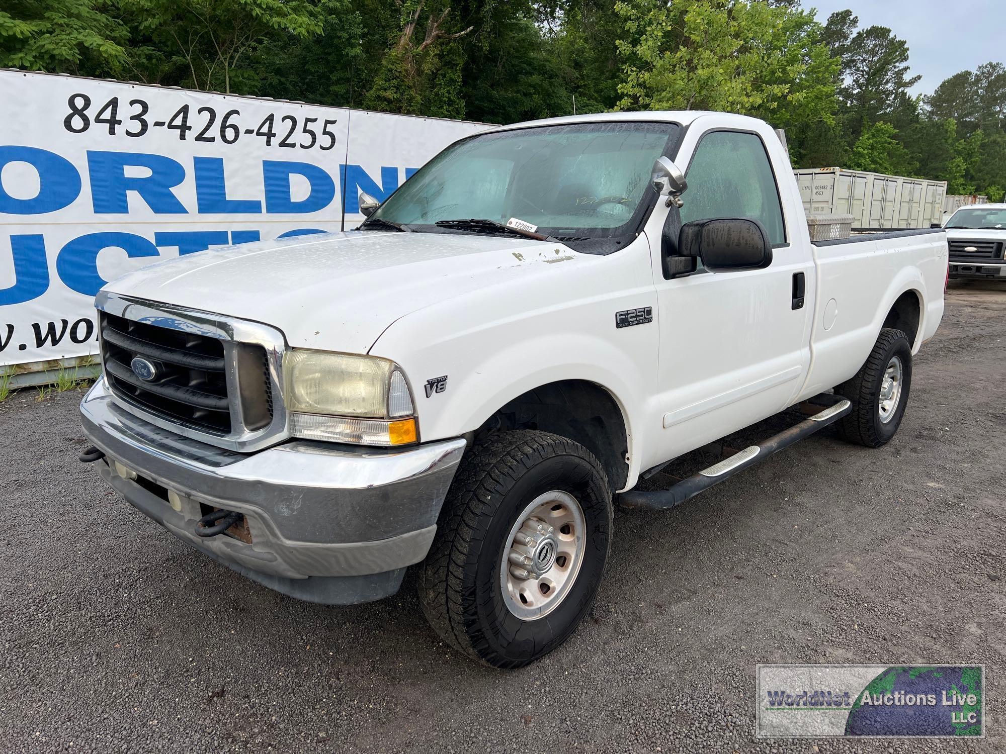 2002 FORD F-250XLT PICKUP TRUCK, VIN # 1FTNF21L82EC49158