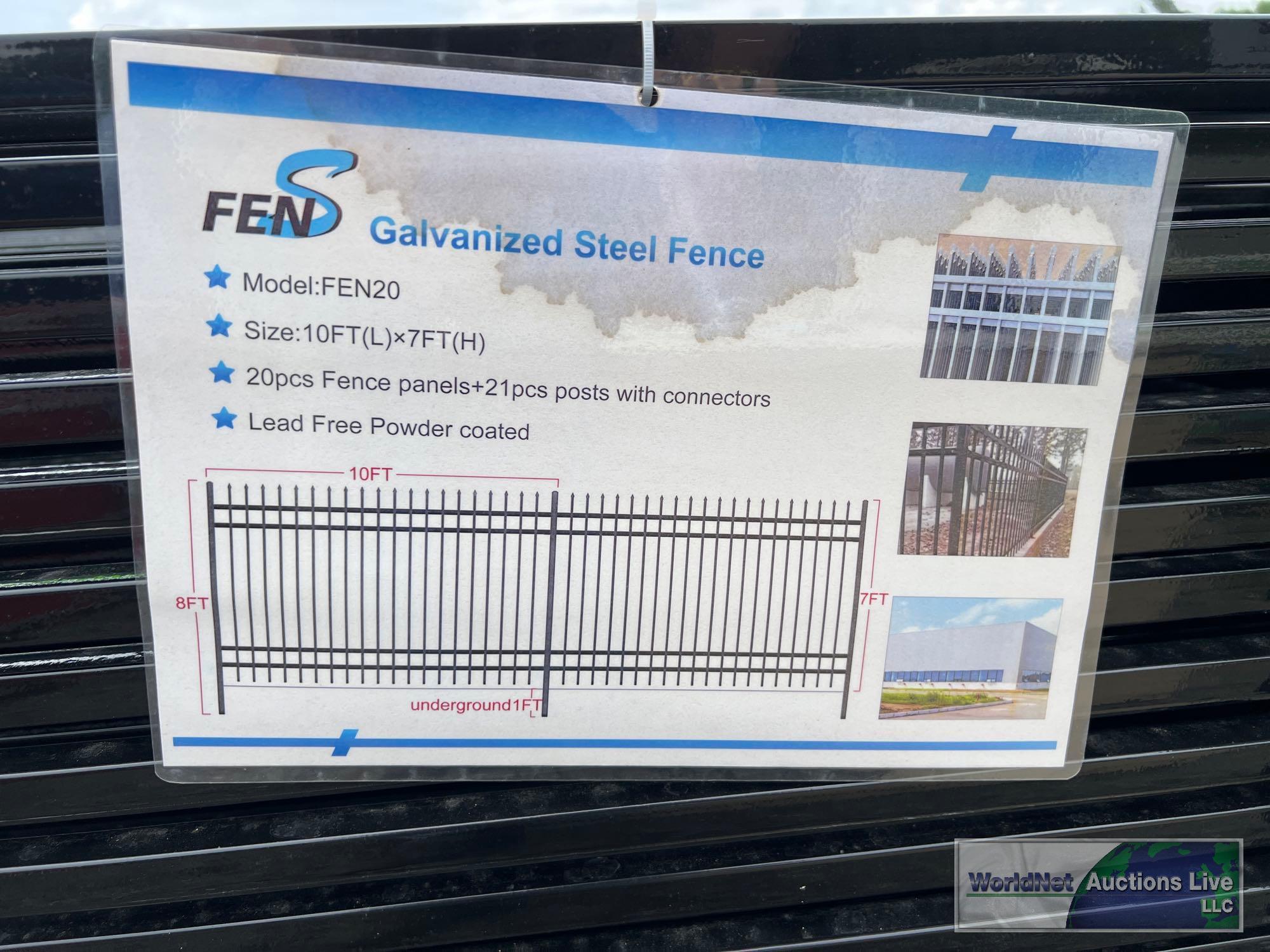 UNUSED FENS FEN20 7'x10' GALVANIZED STEEL SITE FENCE