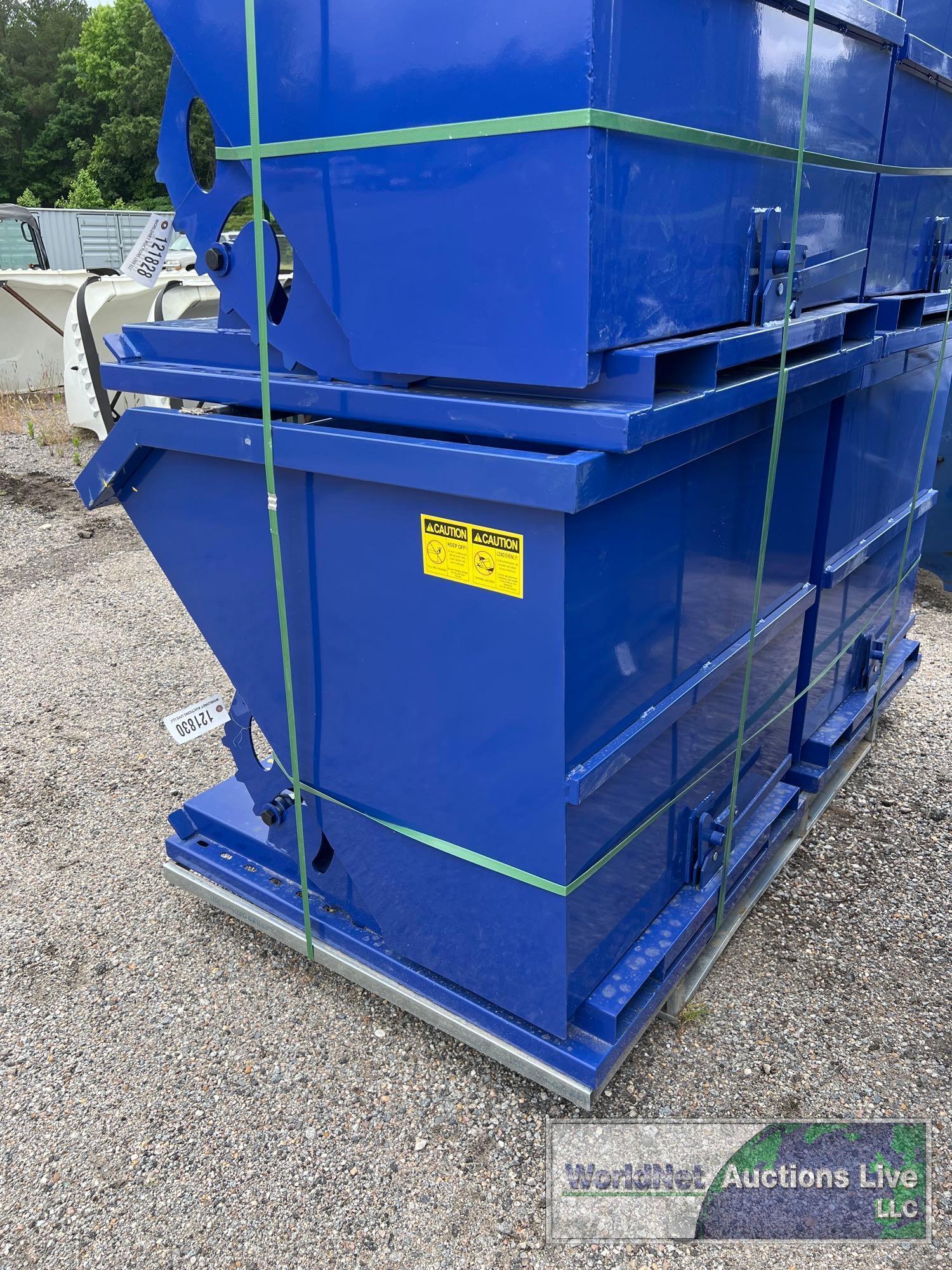 NEW/UNUSED SELF DUMPING HOPPER W/ FORK POCKETS