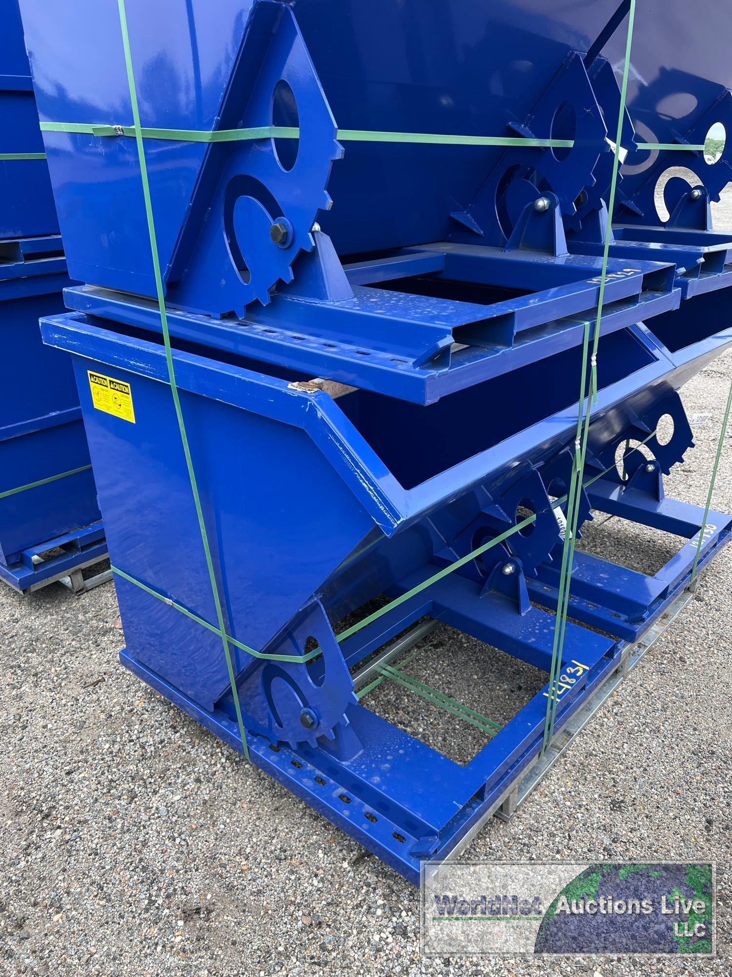 NEW/UNUSED SELF DUMPING HOPPER W/ FORK POCKETS