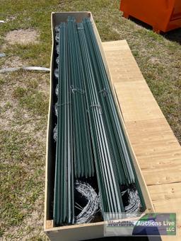 LOT OF UNUSED (20) PC. SPOOLS OF BARBED WIRE & (40) PC. 87'' POSTS