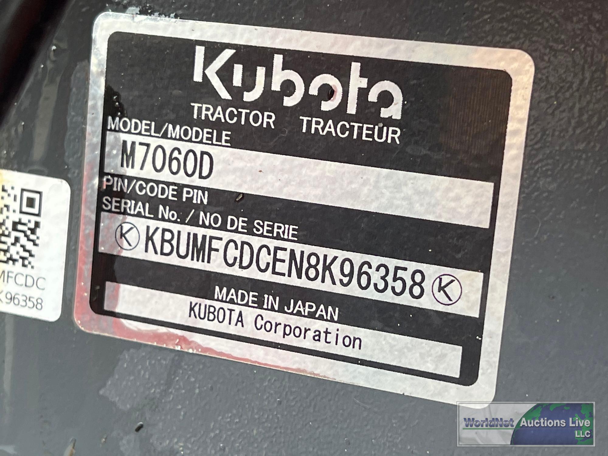 2023 KUBOTA M7060B UTILITY TRACTOR SN-KBUMFCDCEN8O96358