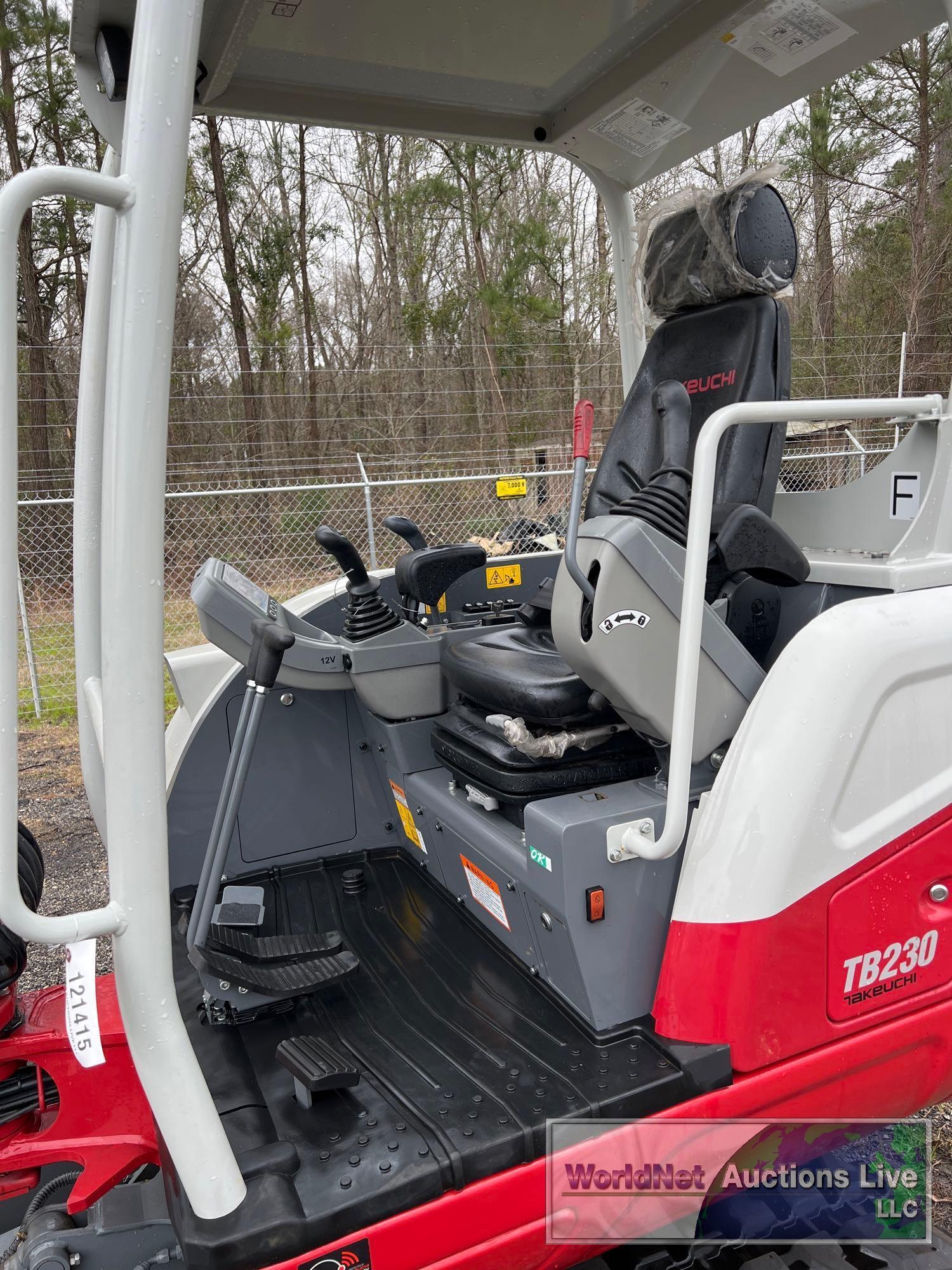 2022 TAKEUCHI TB230 MINI-EXCAVATOR SN-130008706