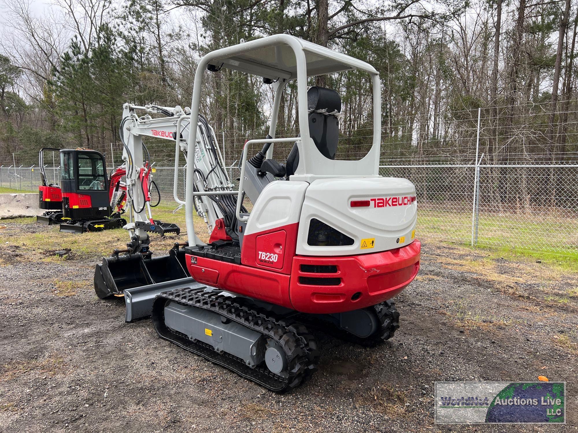 2022 TAKEUCHI TB230 MINI-EXCAVATOR SN-130008706