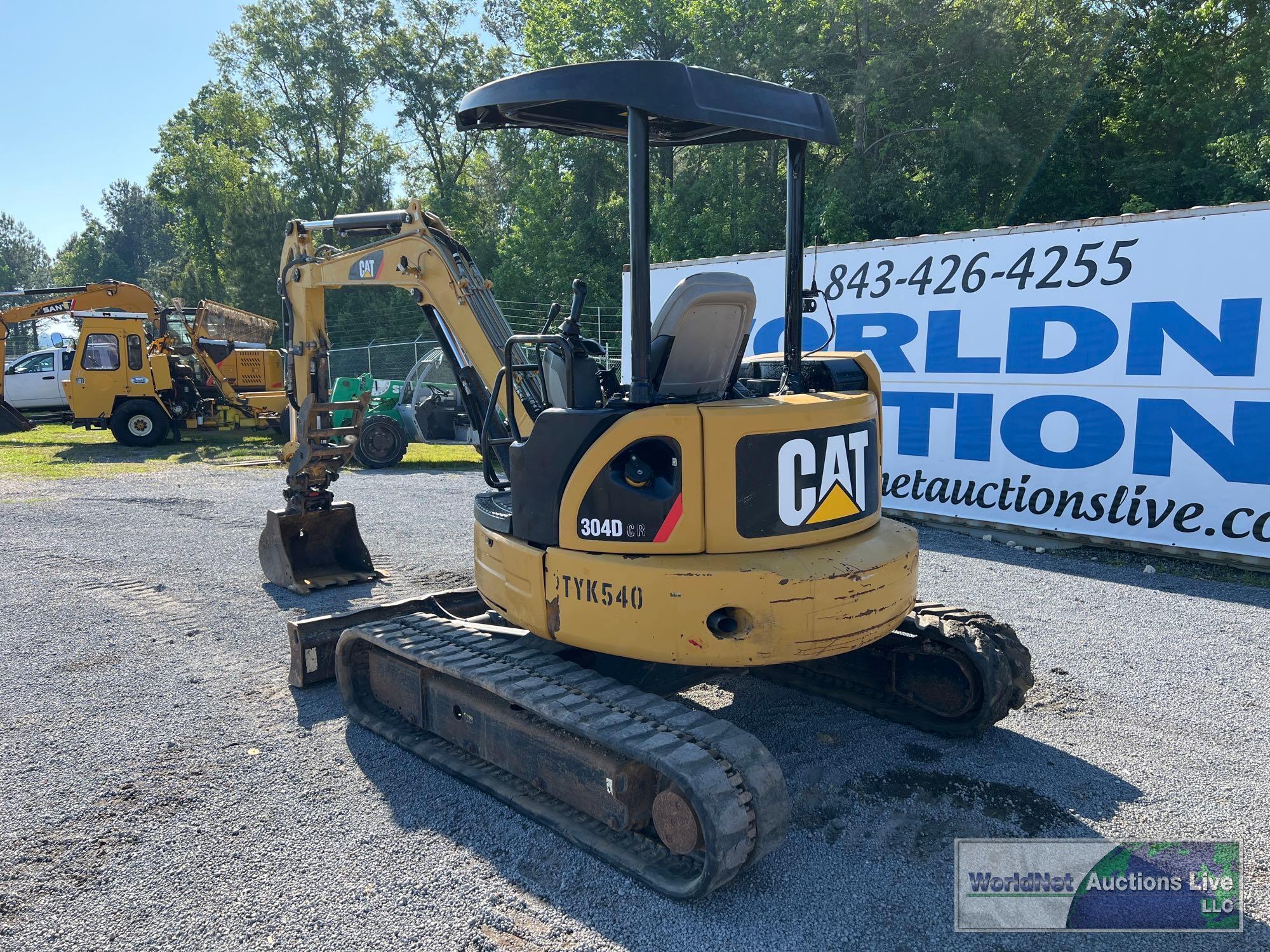 2011 CATERPILLAR 304Dcr MINI-EXCAVATOR SN-CAT0304DATYK00540