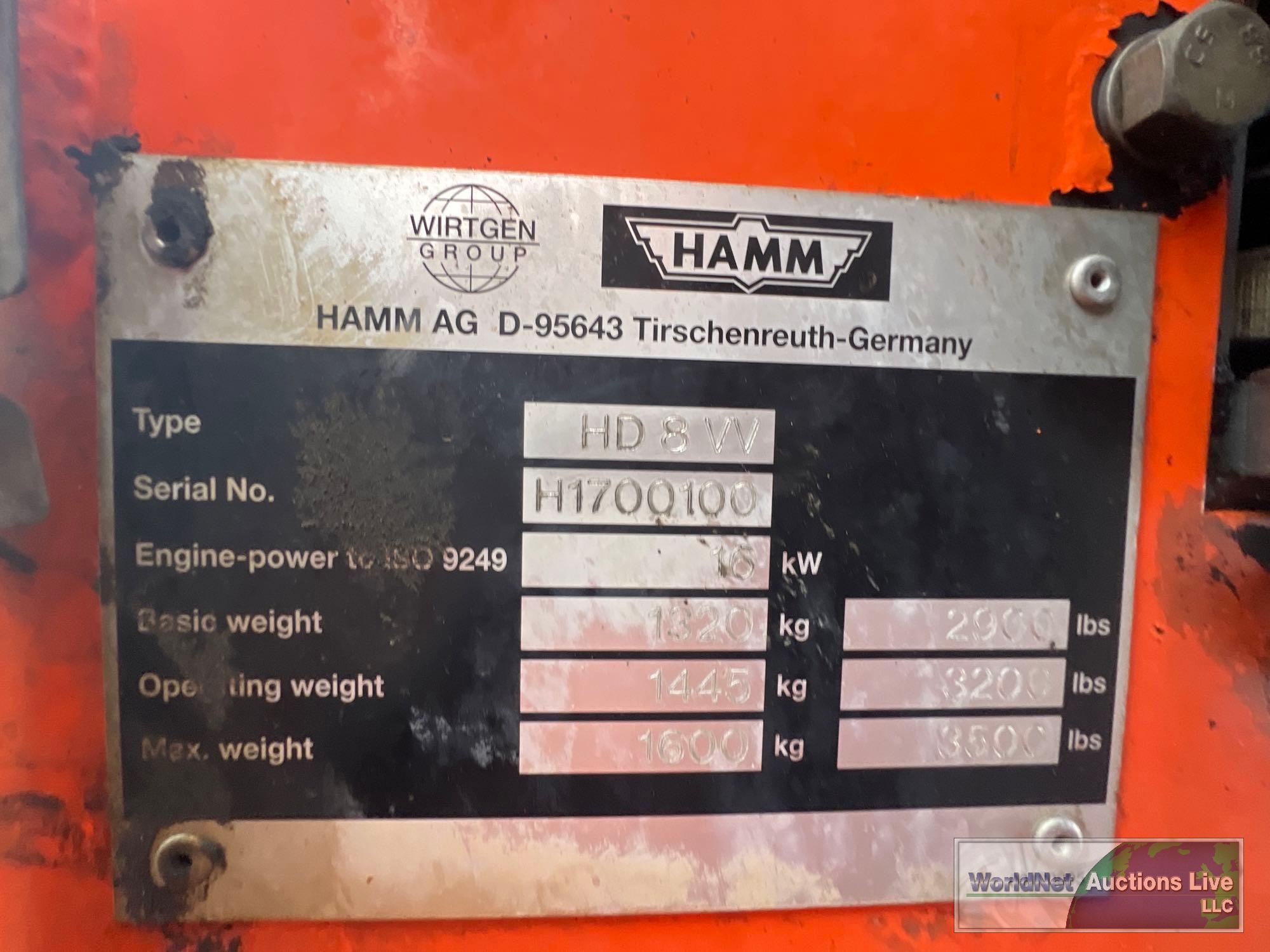 2007 HAMM HD8VV DOUBLE DRUM ROLLER SN-H1700100