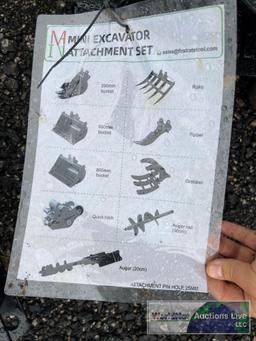 LOT OF UNUSED MIVA MINI-EXCAVATOR ATTACHMENTS