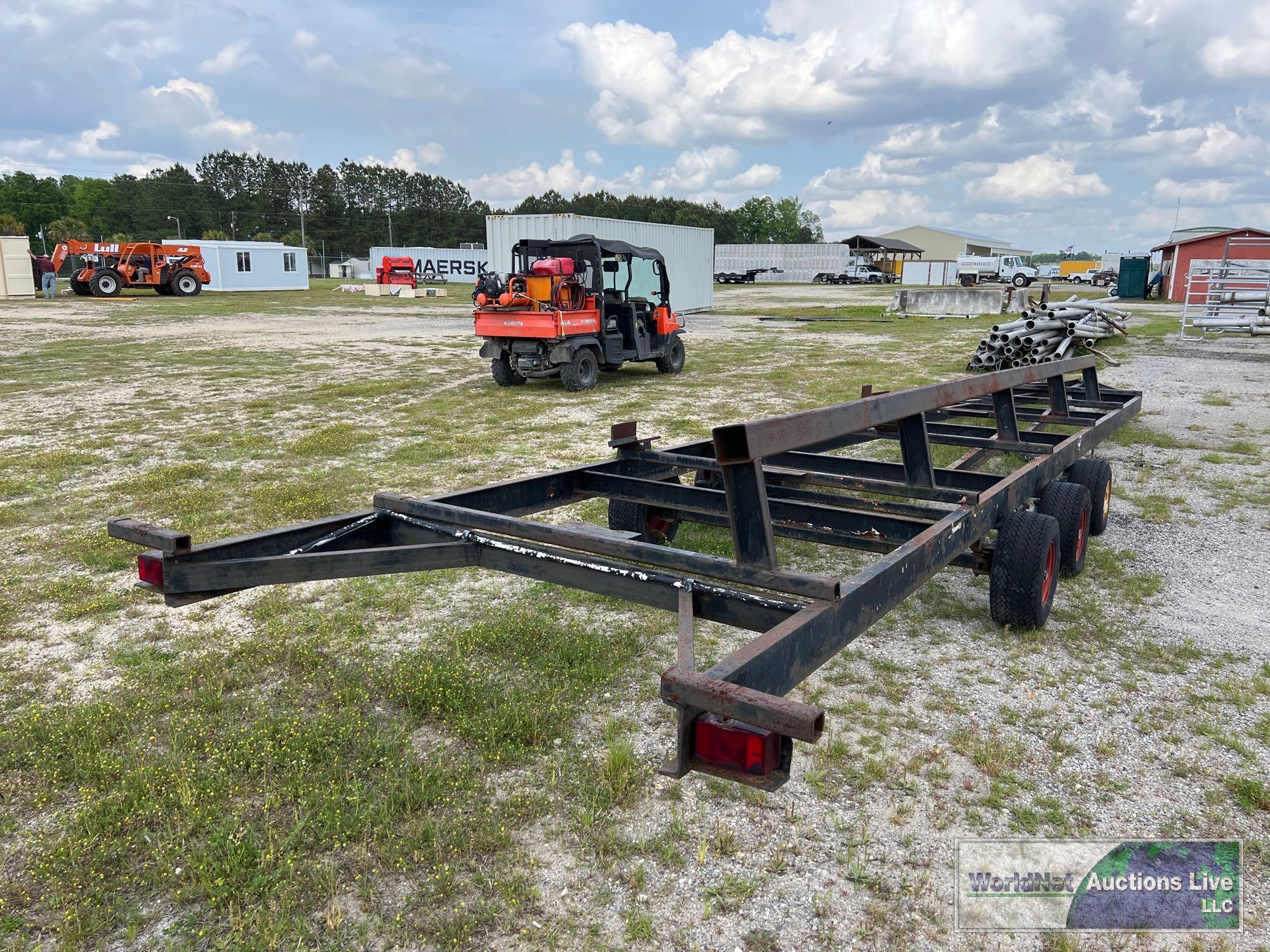 HOMEMADE TRI-AXLE HEADER TRAILER **NO TITLE, INVOICE ONLY**
