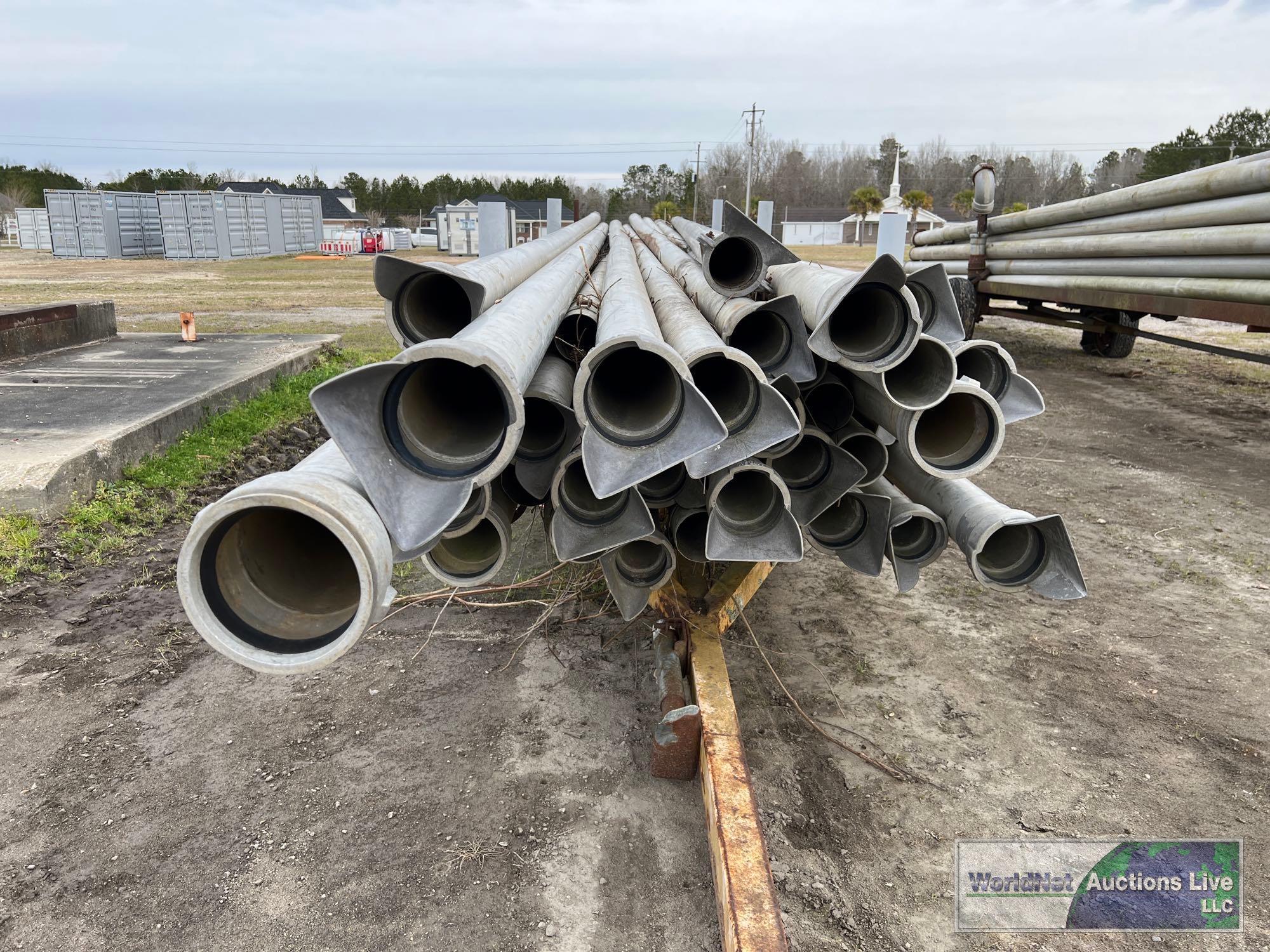 LOT OF 30' IRRIGATION PIPE ON TRAILER