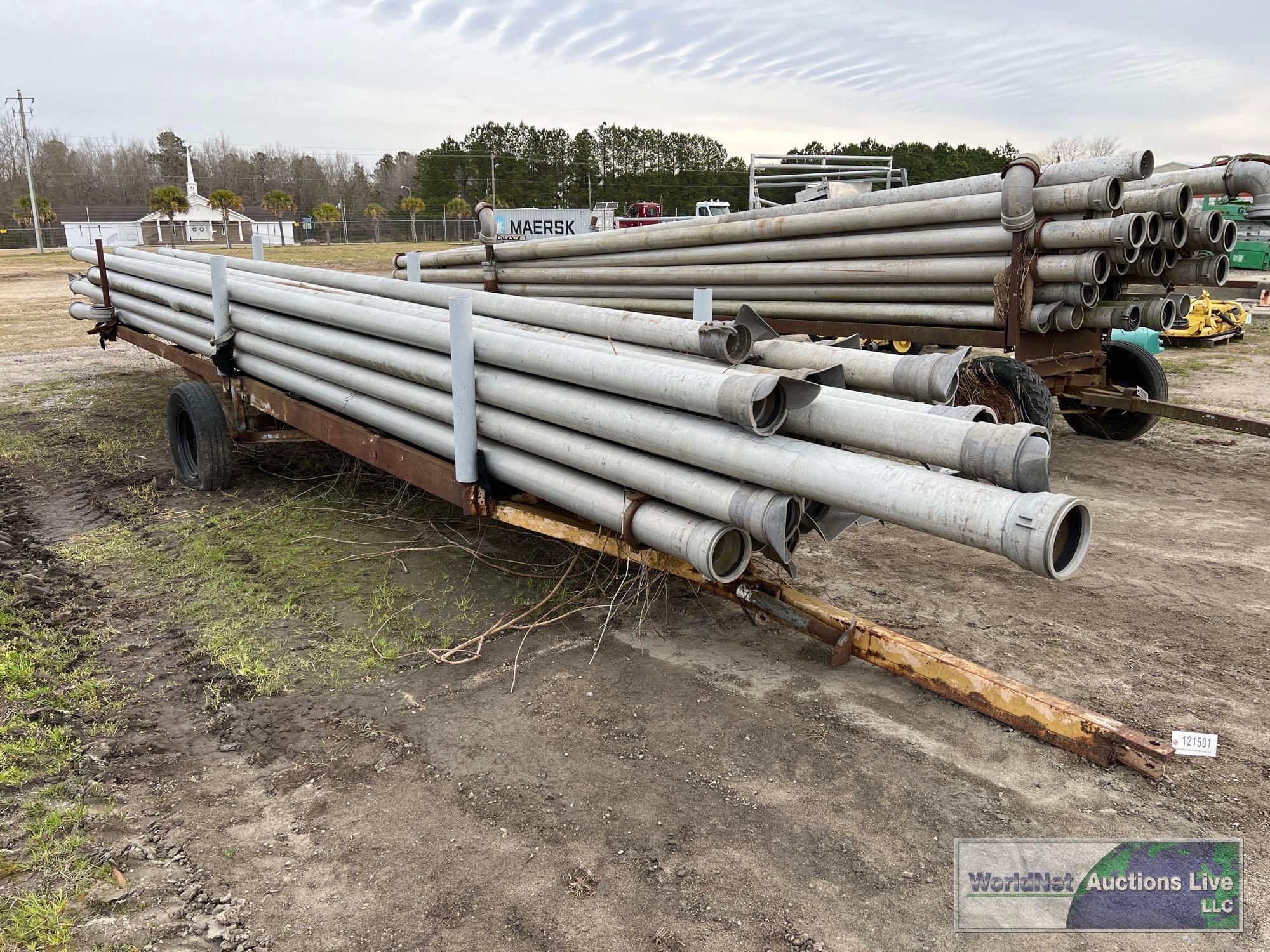 LOT OF 30' IRRIGATION PIPE ON TRAILER