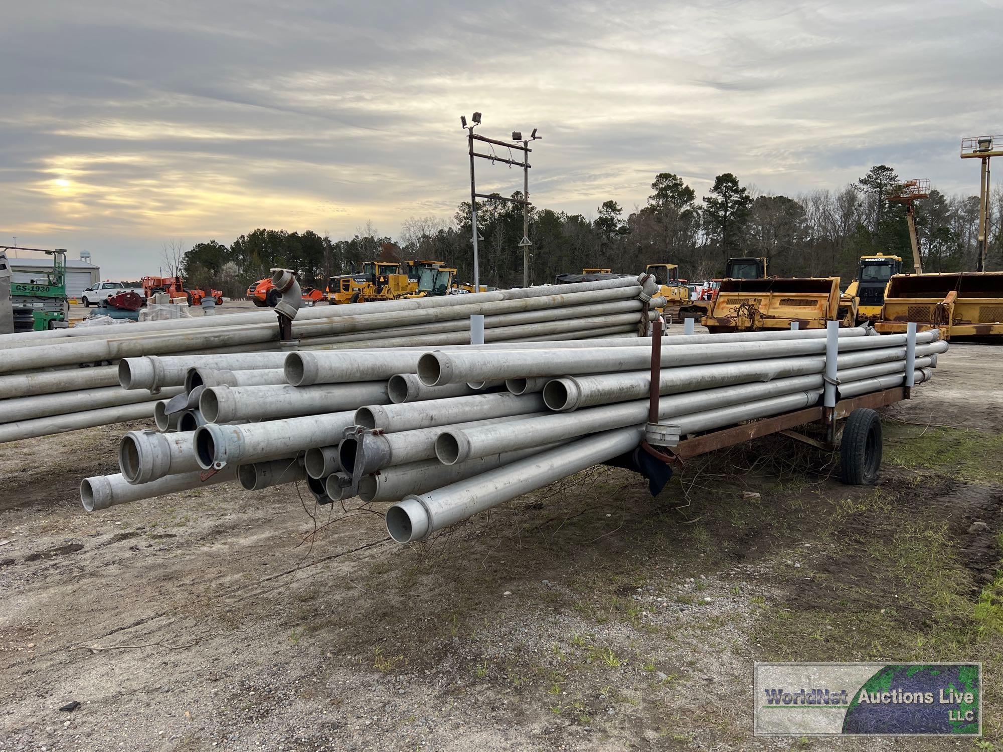 LOT OF 30' IRRIGATION PIPE ON TRAILER