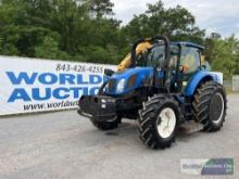 2016 NEW HOLLAND TS6.120 ROW CROP TRACTOR W/ ALAMO SAMURAI 22' CUTTER SN-NT01469M