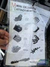 LOT OF UNUSED MIVA MINI-EXCAVATOR ATTACHMENTS