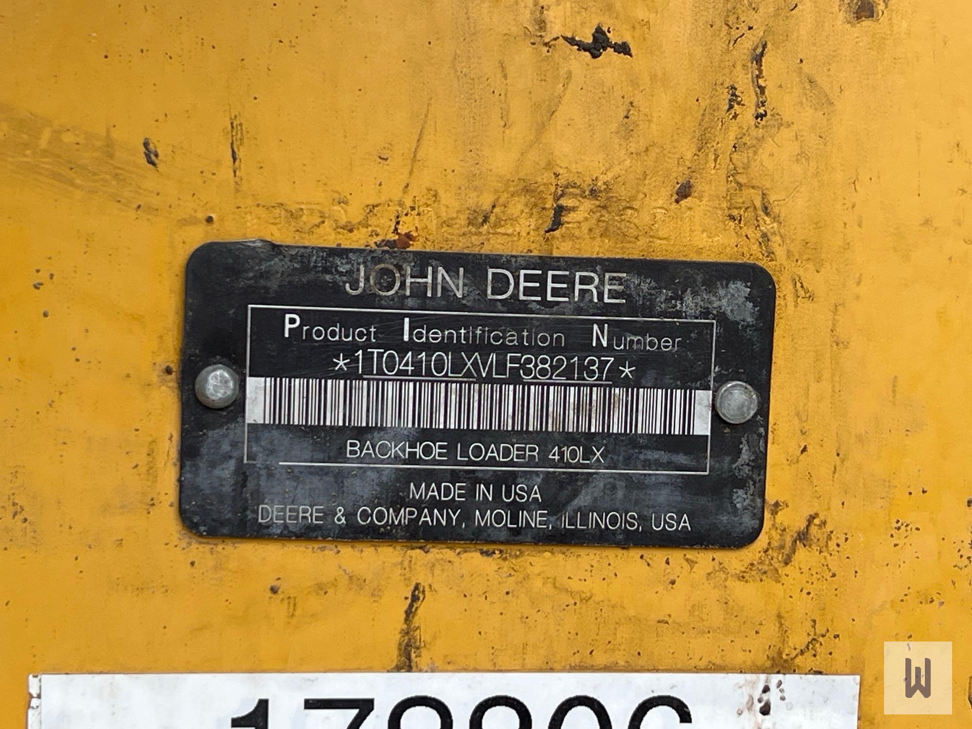 2020 JOHN DEERE 410L BACKHOE LOADER, SN-1T0410LXVLF382137
