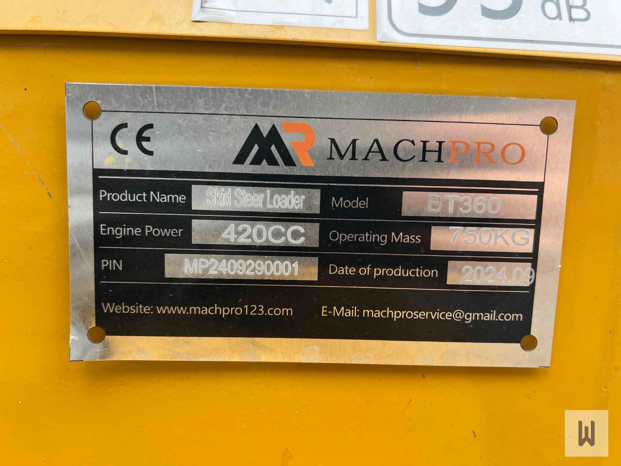 2024 MACHPRO BT360 SKID STEER LOADER, SN-MP2409290001