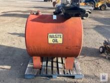 APPROX 175GAL. WASTE OIL TANK W/ DRAIN PAN