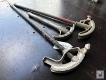 LOT OF 3 VARIOUS SIZED CONDUIT PIPE BENDERS