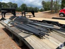 LOT OF CHAIN LINK FENCE AND VARIOUS SIZED FENCING POLES