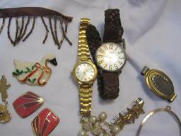 Lot of Assorted Jewelry Pieces and Parts, AS IS, see pictures for condition, 12 oz