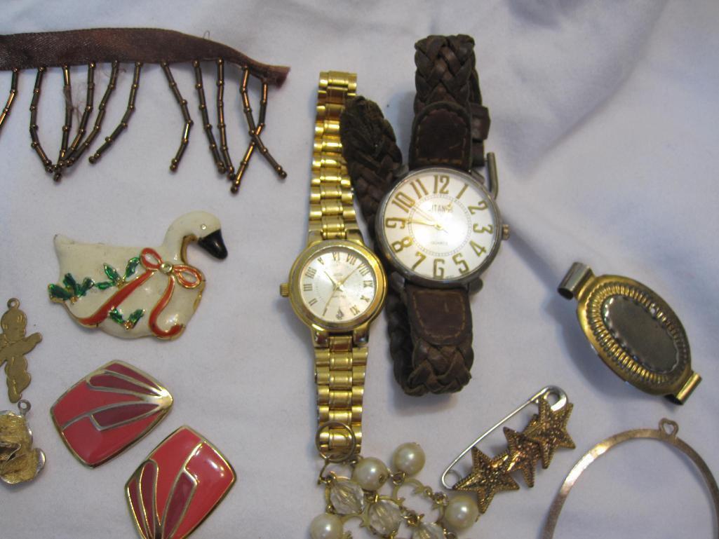 Lot of Assorted Jewelry Pieces and Parts, AS IS, see pictures for condition, 12 oz