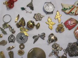 Lot of Assorted Jewelry Pieces and Parts, AS IS, see pictures for condition, 12 oz