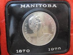 Manitoba, Canada Centennial Coin, 1970, with case, 3 oz