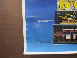 1982 Bally Midway Mfg Co Promo Poster Games of Fames, includes Pac-Man, TRON, GORF, Space Invaders,