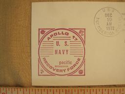 Wildlife Conservation 8 cent US postage stamp on Apollo 17 US Navy Pacific Recovery Force envelope