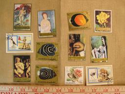 Lot of 12 postage stamps, all but one canceled, from Fujeira, one of the seven emirates that make up
