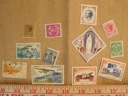 Lot of 12 Monoco postage stamps, most not canceled