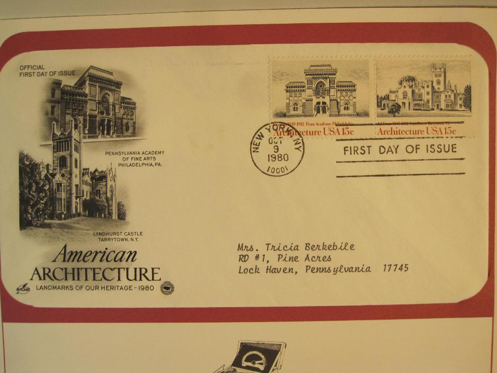 Seven First Day of Issue covers saluting Organized Labor, the 50th anniversary of the Veterans