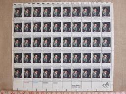 Full sheet of 50 10 cent Benjamin West US stamps, Scott # 1553