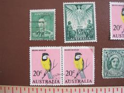 Lot of mostly canceled Australia postage stamps