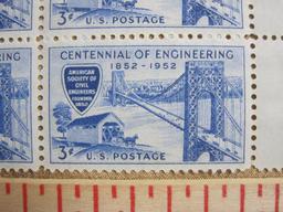 Block of four 3 cent Centennial of Engineering US stamps, Scott # 1012