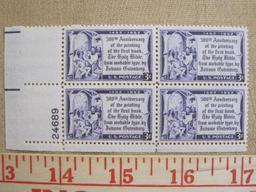 Block of four 3 cent 500th Anniversary of First Printed Bible US stamps, Scott # 1014