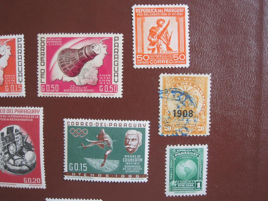 Lot of Paraguay postage stamps, many of them not canceled
