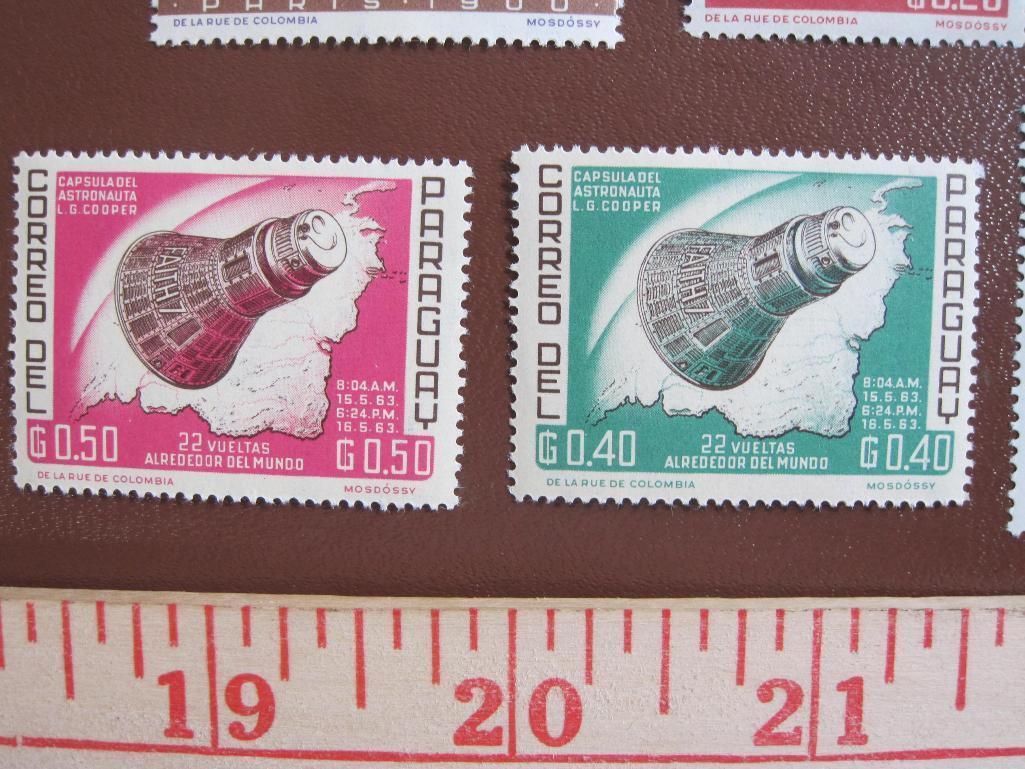 Lot of Paraguay postage stamps, many of them not canceled