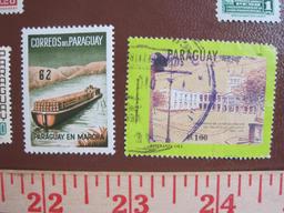 Lot of Paraguay postage stamps, many of them not canceled