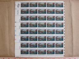 Full sheet of 40 10 cent Lexington & Concord 1775 US stamps, Scott # 1563