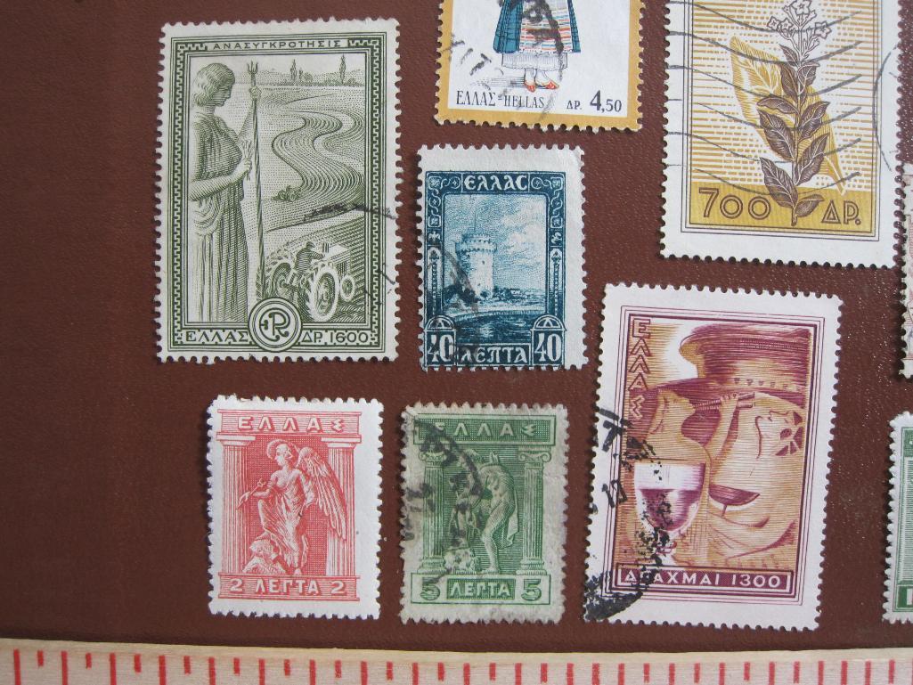 Lot of varied Greece postage stamps, all but a couple of them used