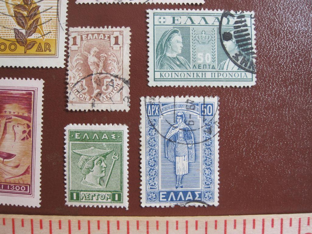 Lot of varied Greece postage stamps, all but a couple of them used