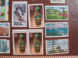 Lot of assorted US postage stamps, some cancelled some unused