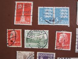 Assorted lot of canceled Denmark postage stamps