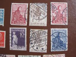 Assorted lot of canceled Denmark postage stamps