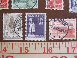 Assorted lot of canceled Denmark postage stamps