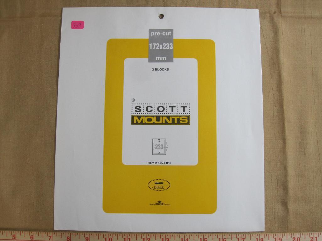 New in package black Scott mounts, 3 blocks