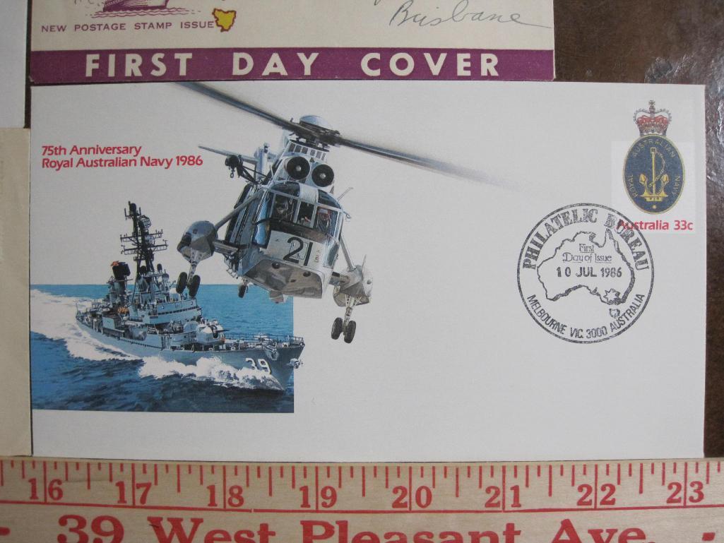 Lot of five first day of issue covers including Commonwealth of Australia, 75th Royal Australian