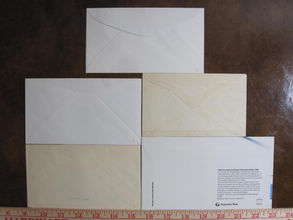 Lot of five first day of issue covers including Commonwealth of Australia, 75th Royal Australian