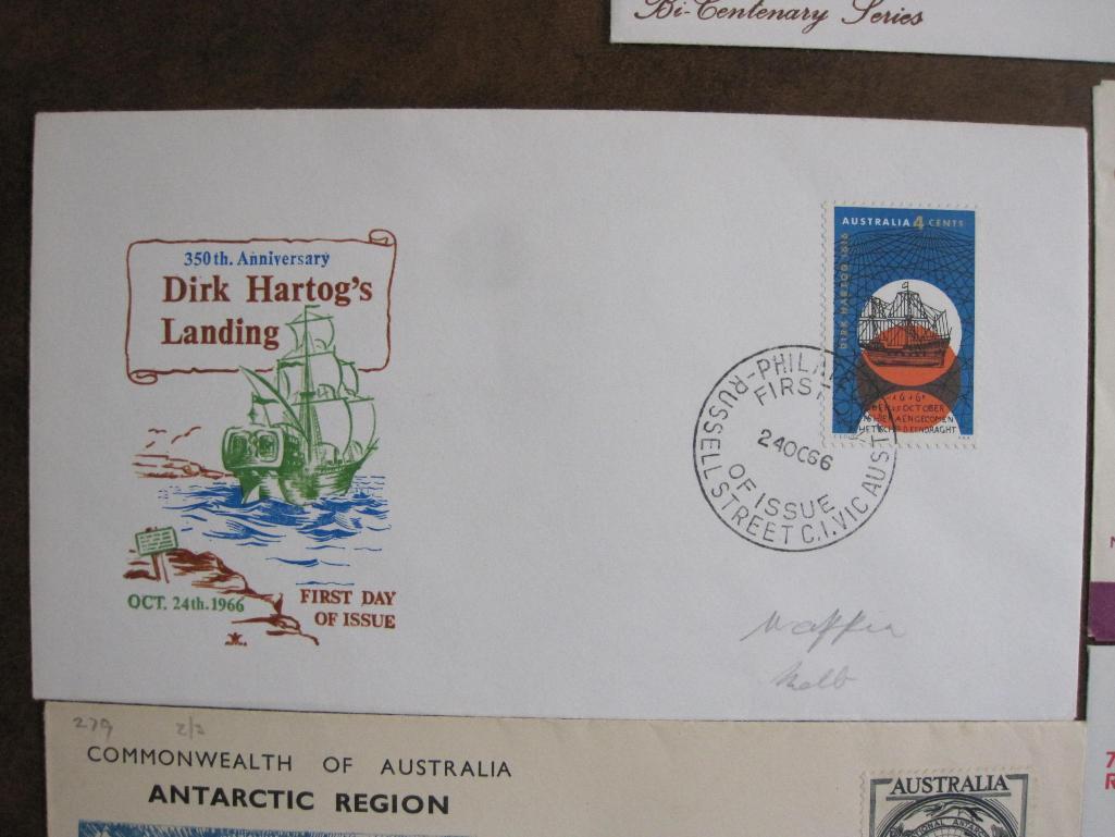 Lot of five first day of issue covers including Commonwealth of Australia, 75th Royal Australian